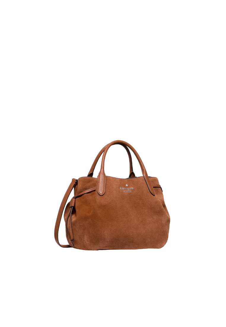 ( PREORDER ) Kate Spade Dumpling Suede Small Satchel Bag In Warm Gingerbread KM141