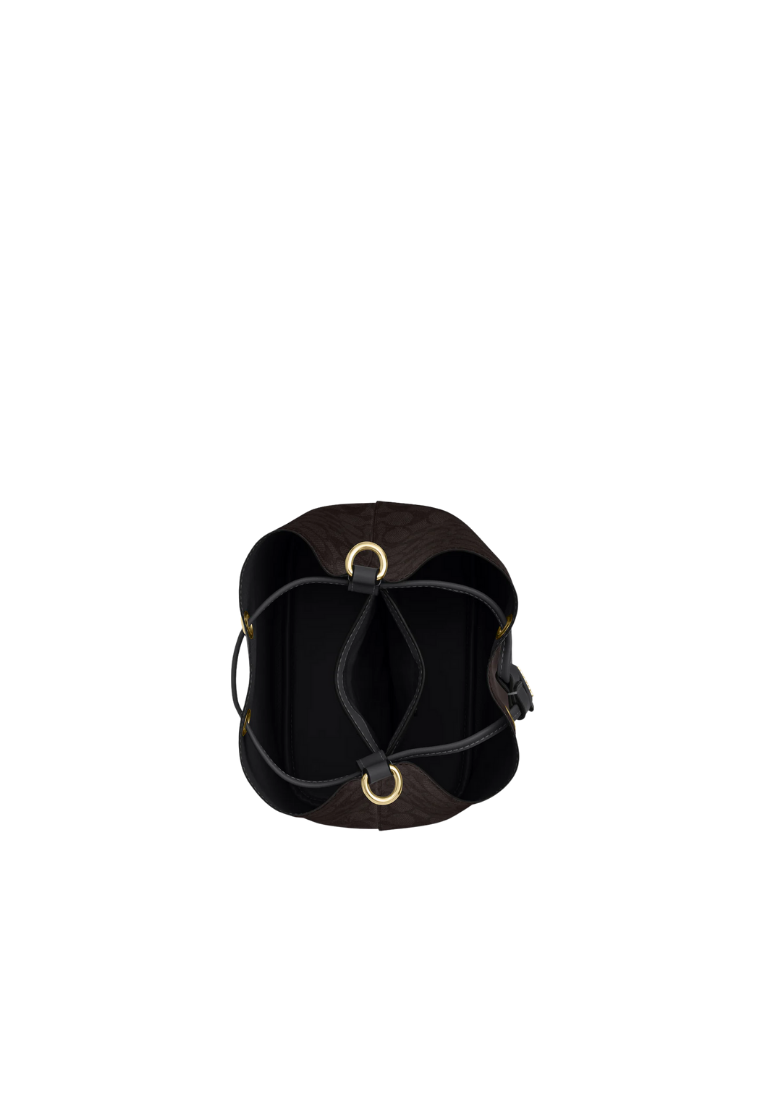( PREORDER ) Coach Rowan In Signature Canvas Bucket Bag In Walnut Black CBH07
