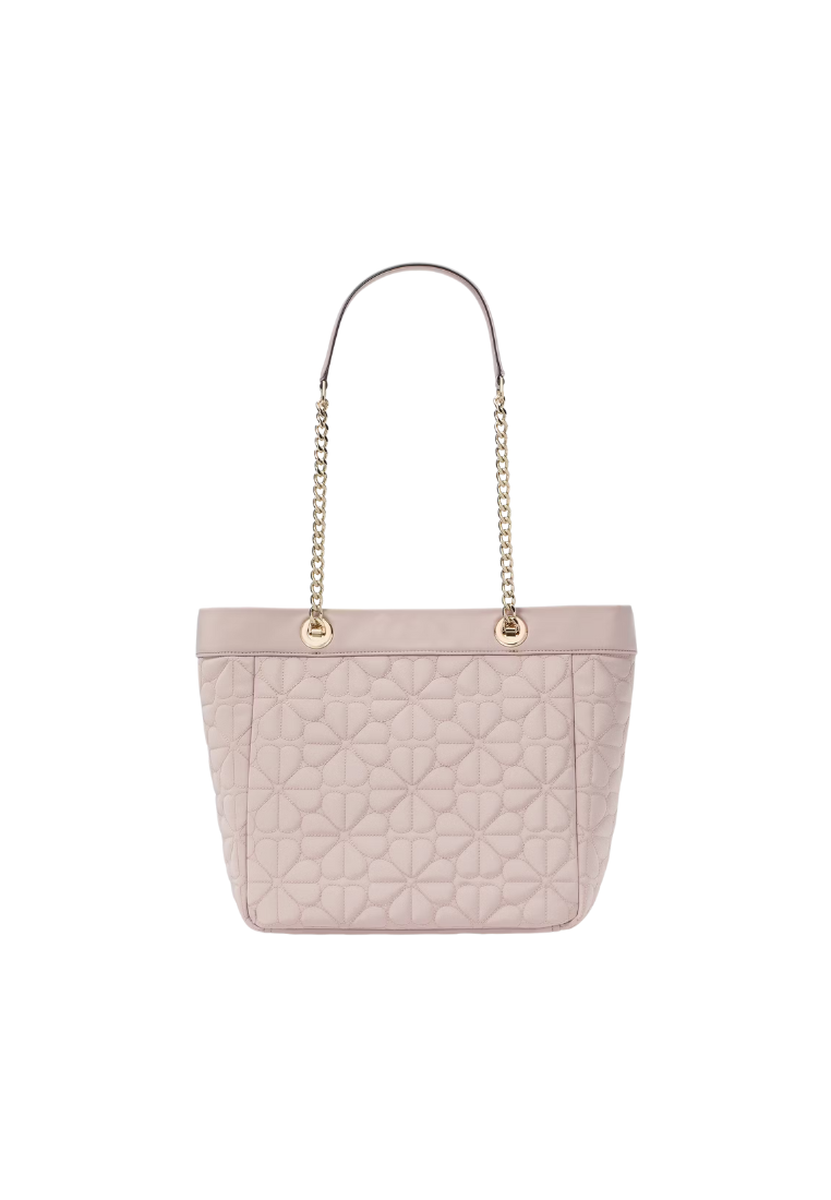 Kate Spade Spade Flower Quilted Nylon Tote Bag In Cozy Grey KK156