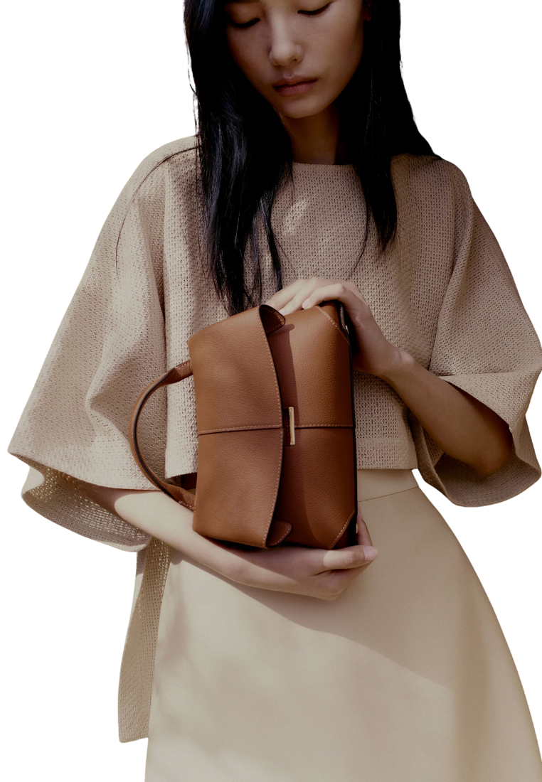( PREORDER ) Polene Mokki Mini Crossbody Bag In Textured Camel