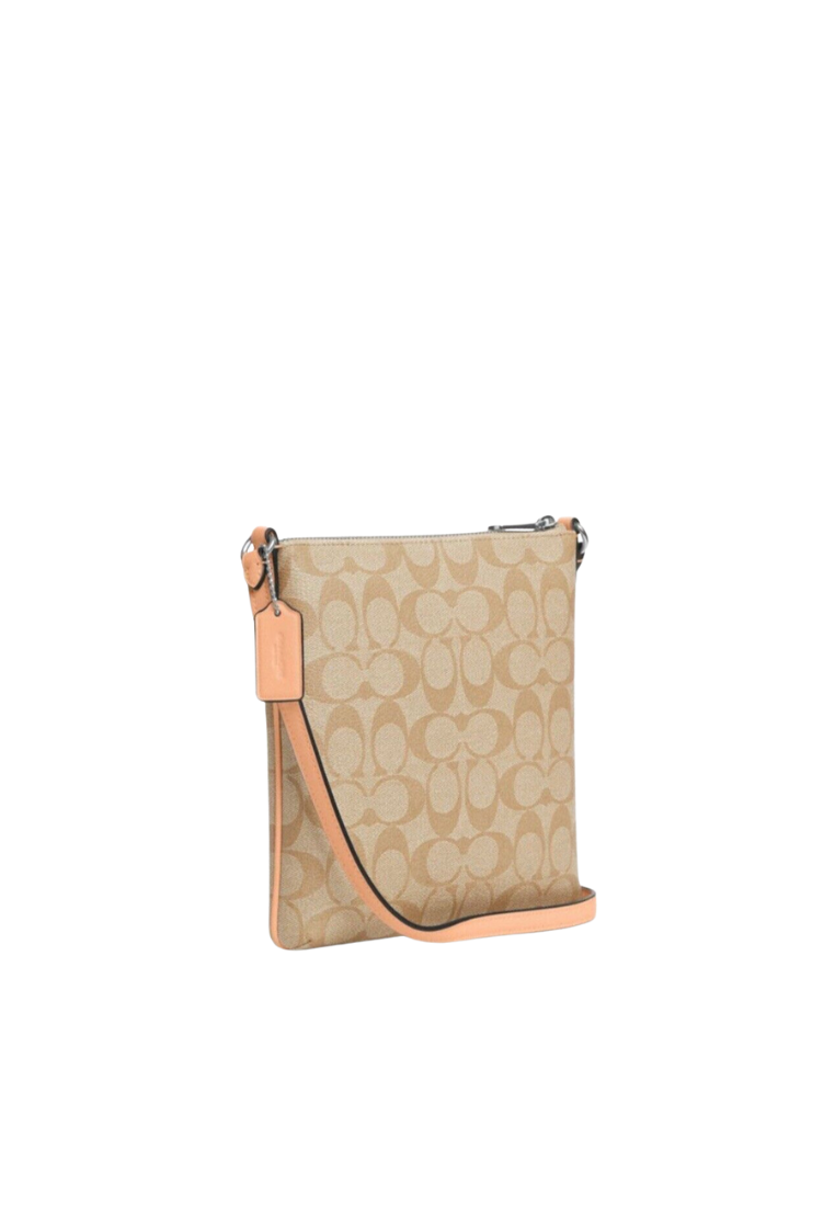 Coach Mini Rowan File Bag In Signature Canvas In Faded Blush CS182