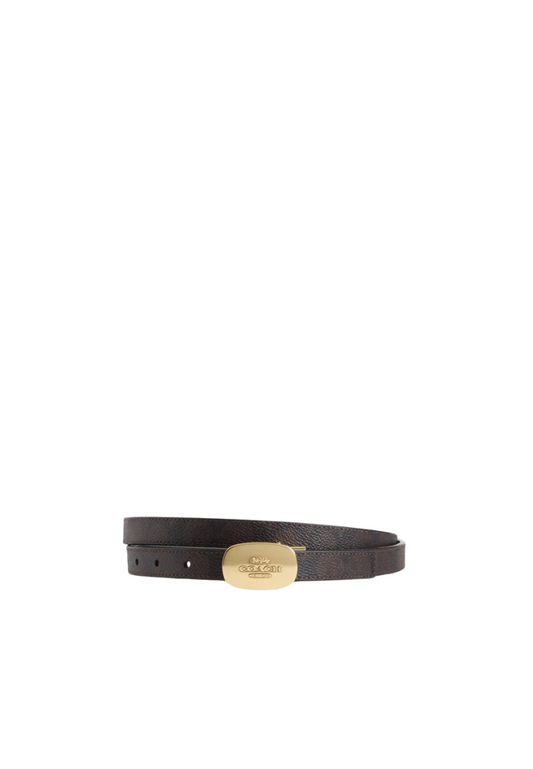 Coach Eliza Belt Signature Buckle Cut To Size Reversible In Walnut Black CX054