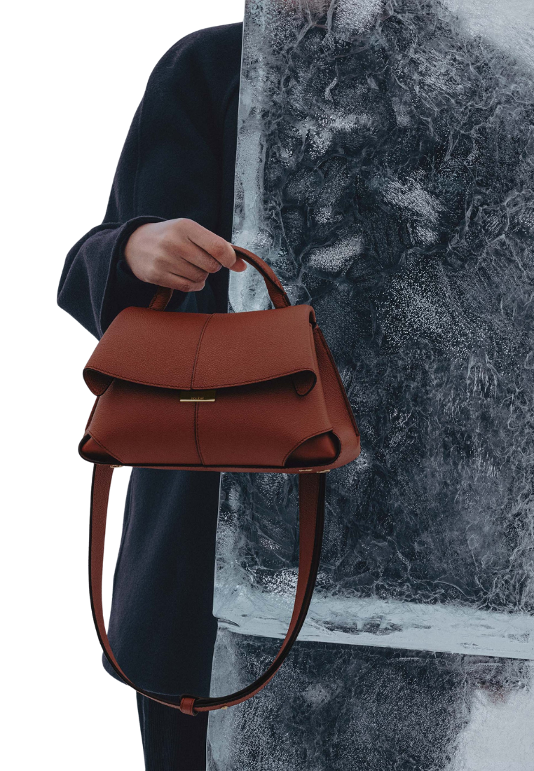 ( PREORDER ) Polene Mokki Mini Crossbody Bag In Textured Red Clay