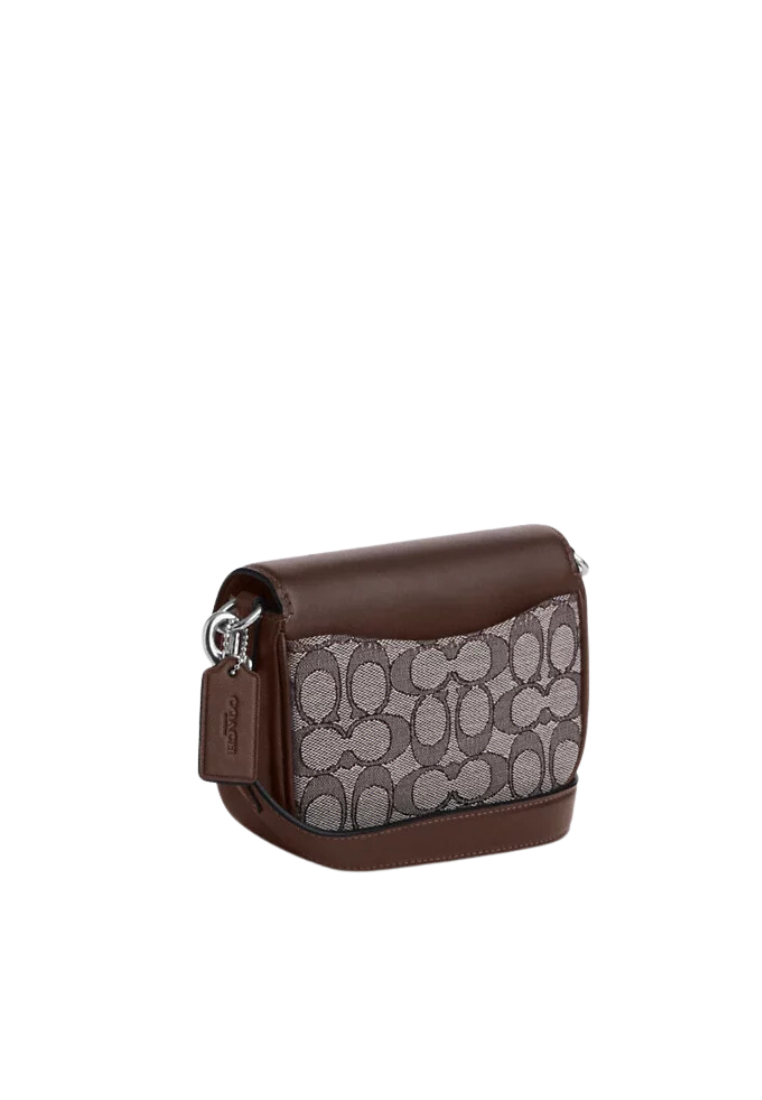 Coach Amelia Small Saddle bag In Signature Jacquard In Maple CU982