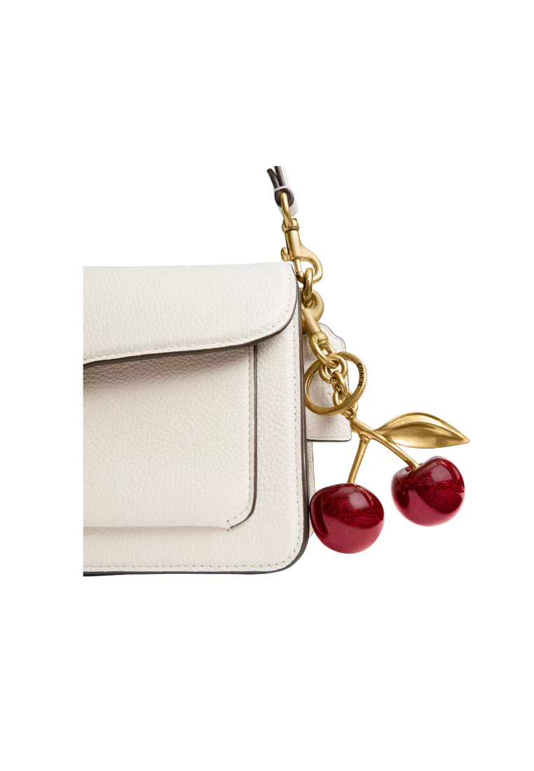 ( PREORDER ) Coach Cherry Bag Charm In Brass Red Apple 77840