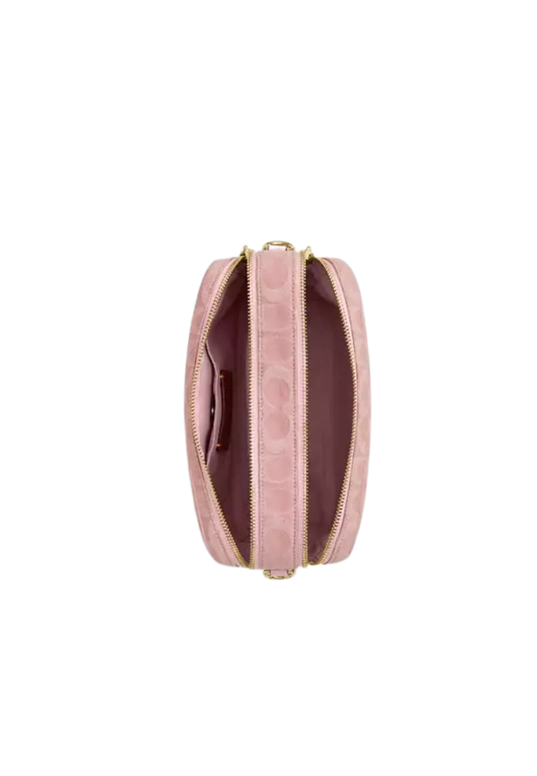 Coach Carey Crossbody Bag In Signature Denim In Light Pink CER69