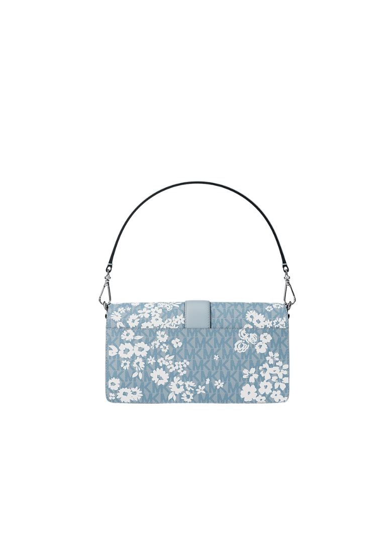 ( PREORDER ) Michael Kors Greenwich Medium Printed Signature Logo Convertible Shoulder Bag In Pale Ocean 35S6SGRL2Y