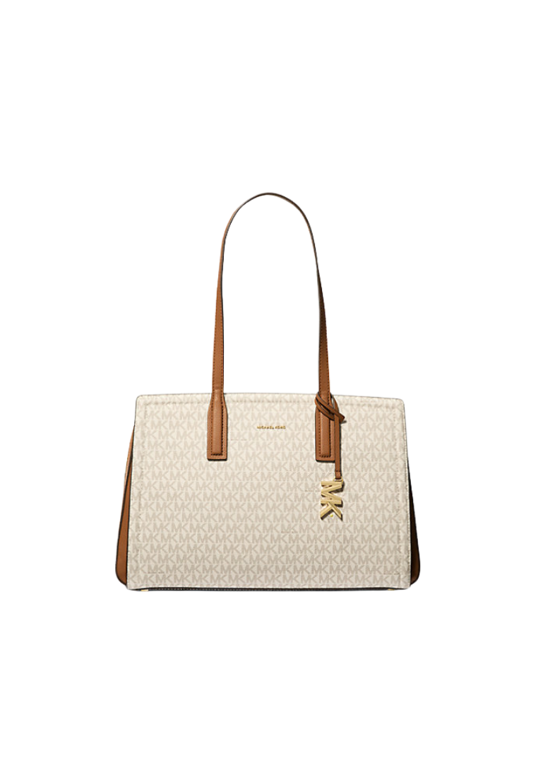 ( PREORDER ) Michael Kors Laila Medium Signature Logo Tote bag In Vanilla Acorn 30S5G9IT2B