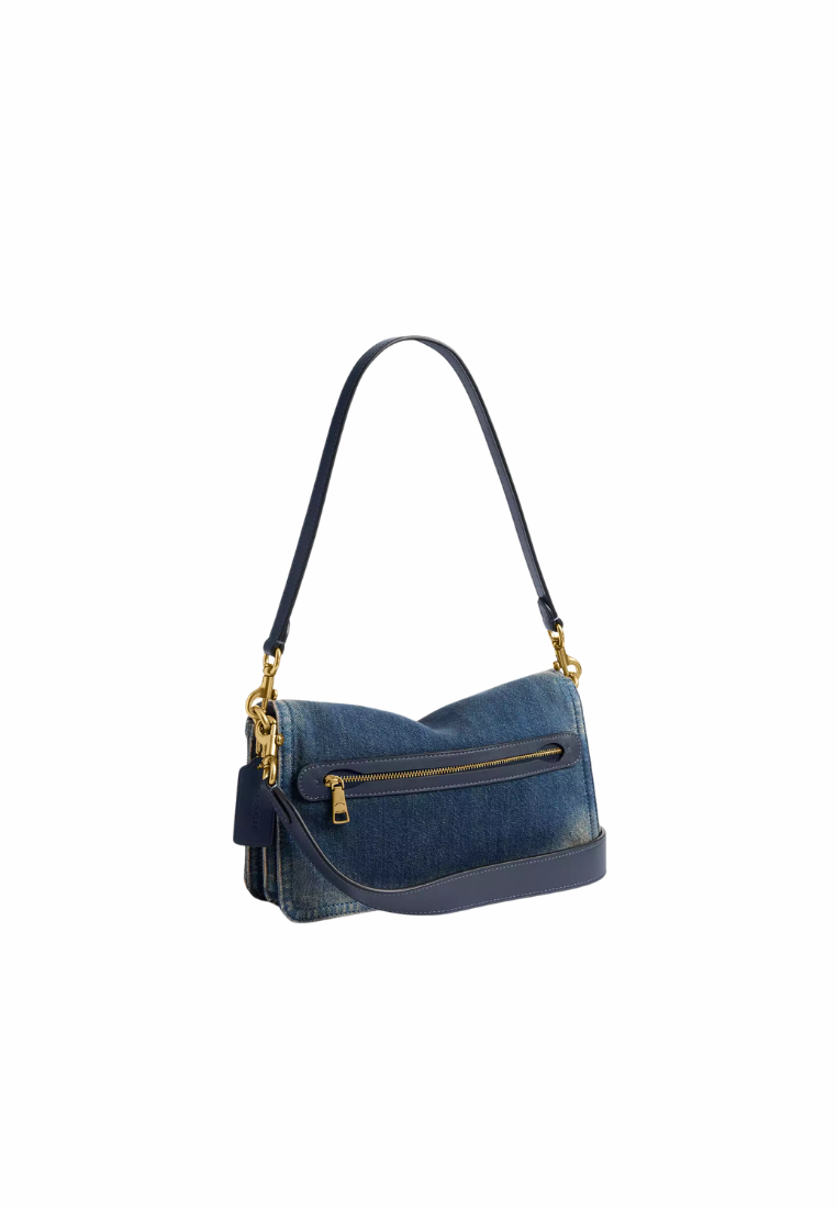 ( PREORDER ) Coach Tabby 26 In Regenarative Cotton Denim Shoulder Bag In Dark Indigo CCX32