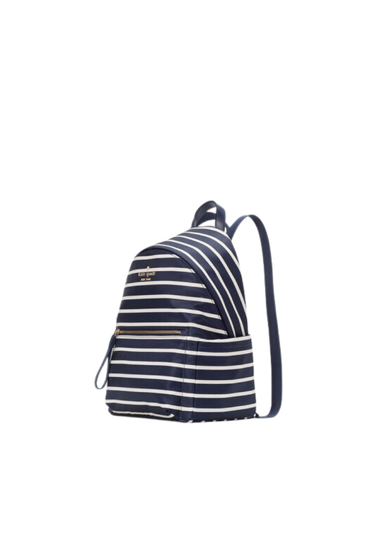 🆕 Kate spade flower jacquard stripe sinch medium flap backpack pink and …