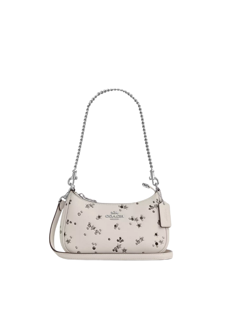 ( PREORDER ) Coach Teri Mini With Star Print Crossbody Bag In Silver CCE46