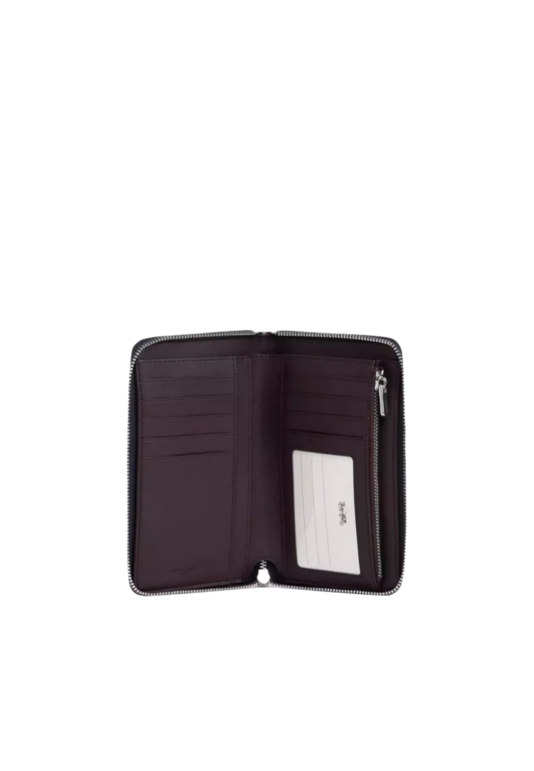 Coach Medium Id Zip Wallet In Signature Canvas In Denim Midnight Navy 88913