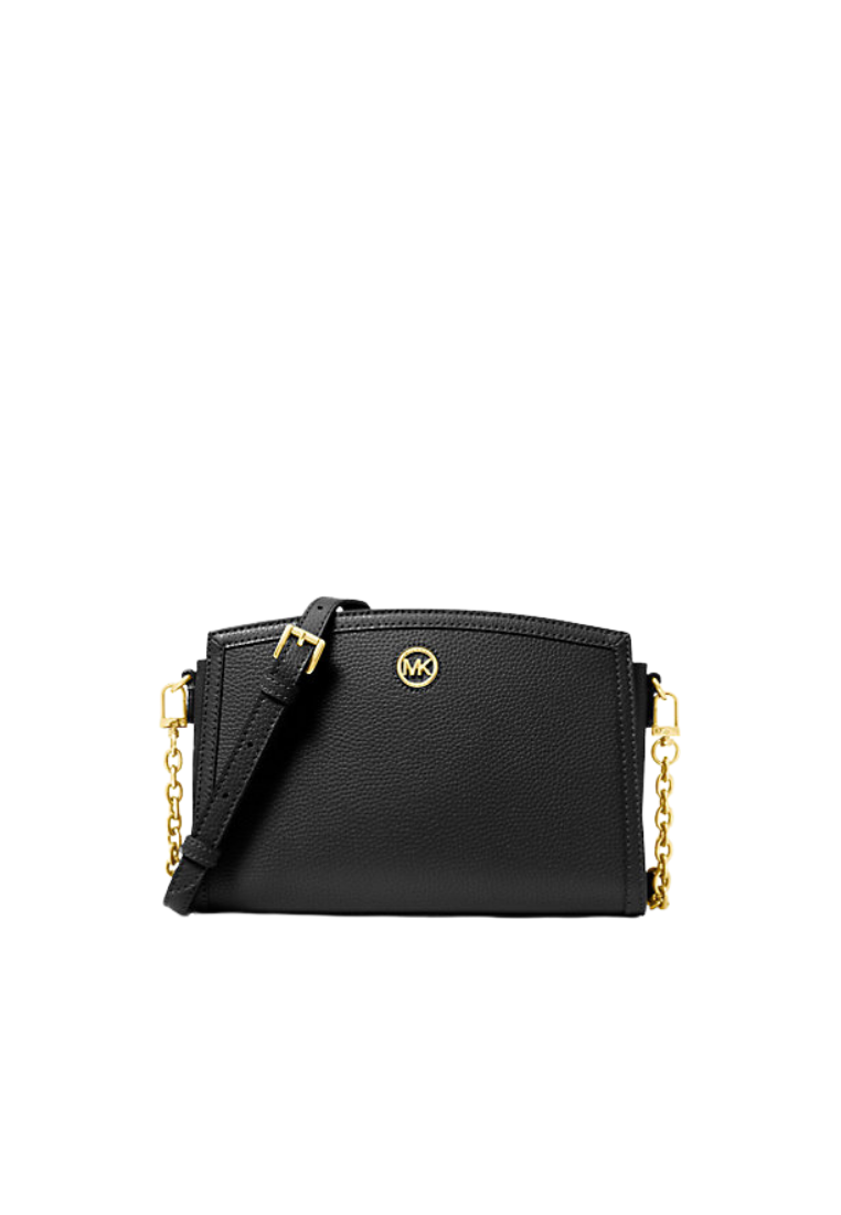 ( PREORDER ) Michael Kors Chantal Large Pebbled Leather Crossbody Bag In Black 32R3G7CC3T