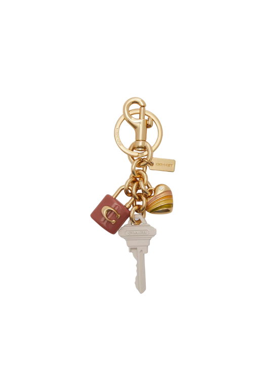 ( PREORDER ) Coach Key Cluster Bag Charm In Gold Pink Multi CP891