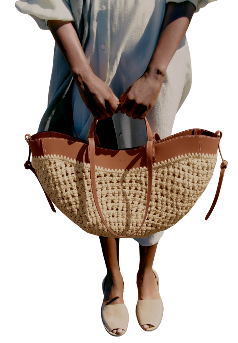 ( PREORDER ) Polene Cyme Shoulder Bag In raffia