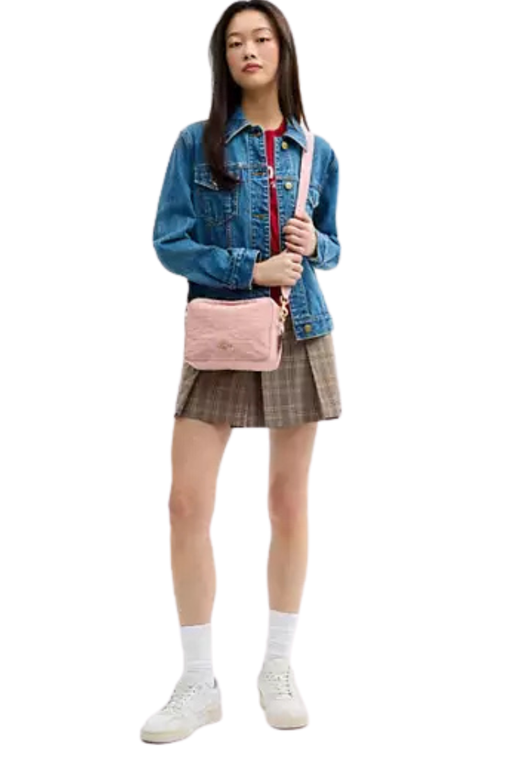 Coach Carey Crossbody Bag In Signature Denim In Light Pink CER69