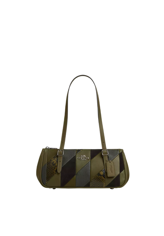 ( PREORDER ) Coach Asher With Patchwork Shoulder Bag In Olive Multi CCE37