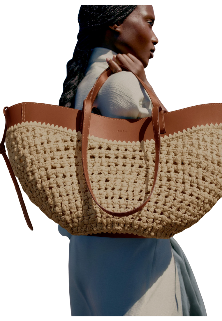 ( PREORDER ) Polene Cyme Shoulder Bag In raffia