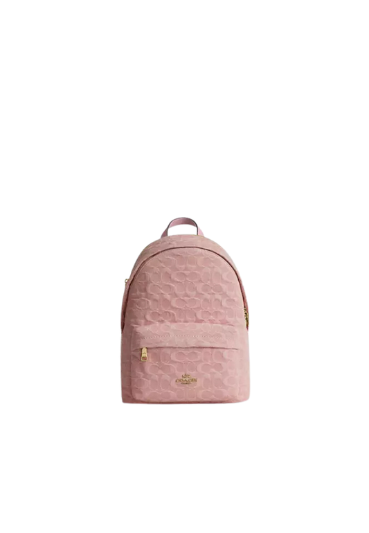 Coach Taylor Backpack In Signature Denim In Light Pink CER70