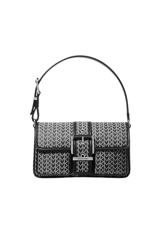 ( PREORDER ) Michael Kors Colby Medium MK2000 Logo Jacquard Shoulder bag In Black 30T5SBAL8J