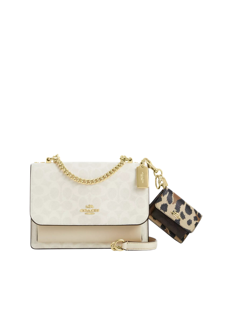 ( PREORDER ) Coach Klare Bag With Signature Canvas And Leopard Print Charm In Leopard Walnut Multi CCE82