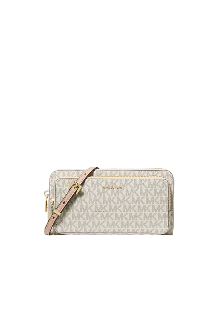 ( PREORDER ) Michael Kors Jet Set Large Signature Logo Convertible Crossbody Bag In Vanilla Soft Pink 32F5GJ6C7B