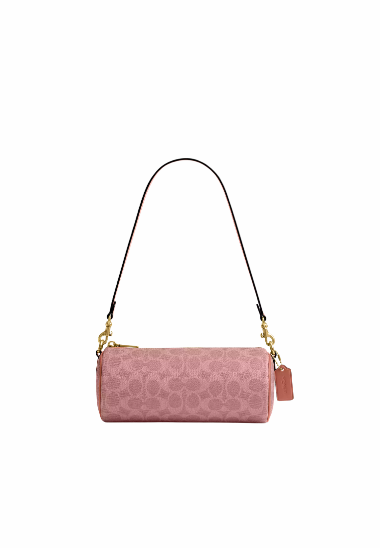 ( PREORDER ) Coach Barrel Bag In Signature Canvas Shoulder Bag In Melon Pink CDY79