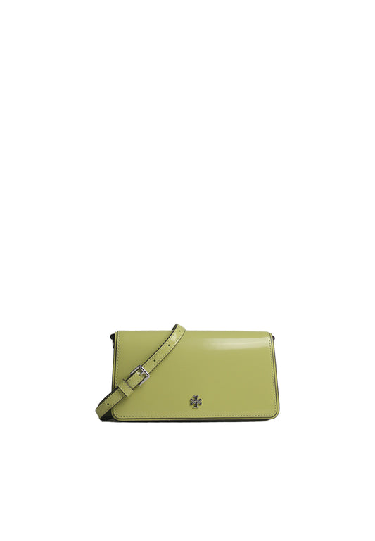 ( AS IS ) Tory Burch Emerson Patent Mini Crossbody Bag In Candy Lime 157730