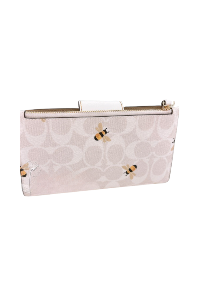 Coach Tech Wallet in Signature Canvas with Floral Cluster Print