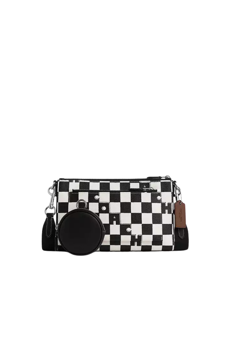 Coach Holden Crossbody Bag With Checkerboard Print In Black Chalk CR208