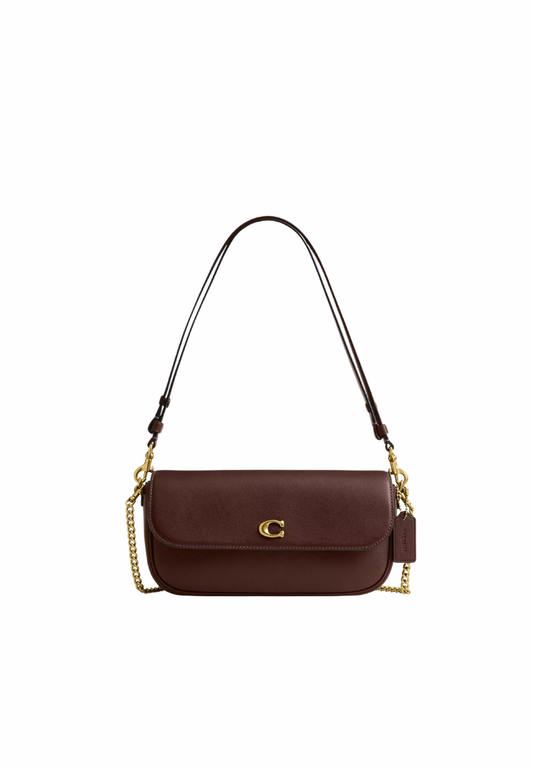 ( PREORDER ) Coach Brook Flap Chain Shoulder Bag In Brass Maple CAN90