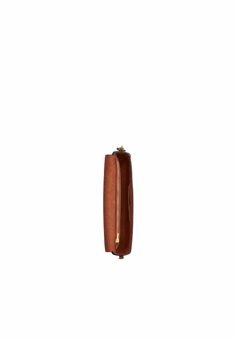 ( PREORDER ) Coach Brook Flap Chain Shoulder Bag In Brass Maple CAN90