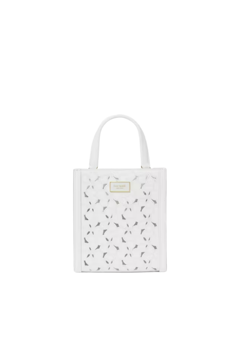 ( PREORDER ) Kate Spade Manhattan Eyelet Mini Tote Bag In True White KK791