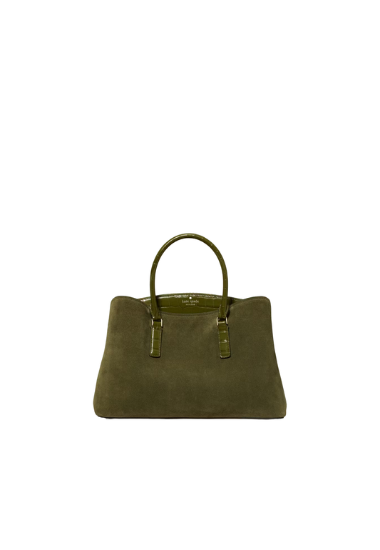 Kate Spade Thompson Street Suede And Croc Satchel Bag In Enchanted KP185