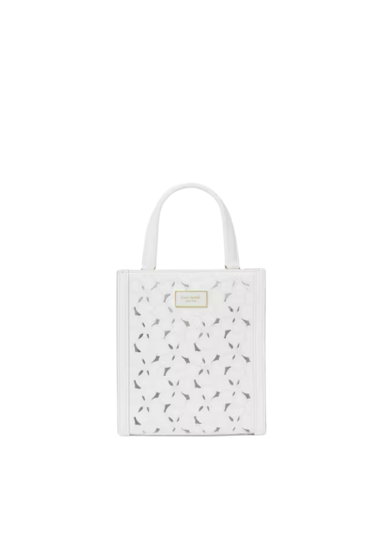 ( PREORDER ) Kate Spade Manhattan Eyelet Mini Tote Bag In True White KK791