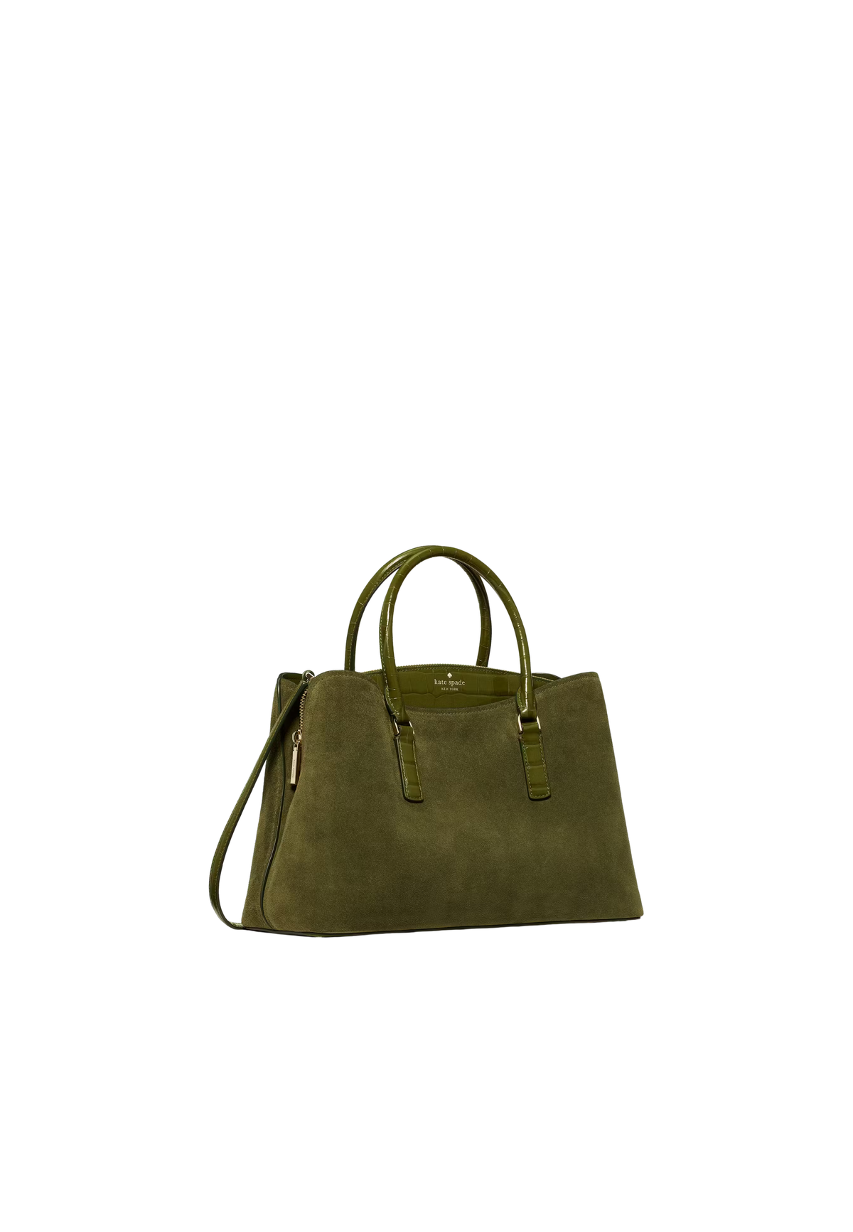 Kate Spade Thompson Street Suede And Croc Satchel Bag In Enchanted KP185