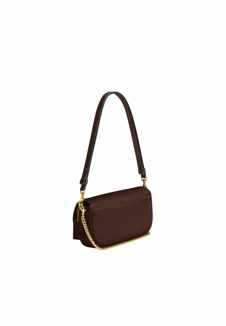 ( PREORDER ) Coach Brook Flap Chain Shoulder Bag In Brass Maple CAN90