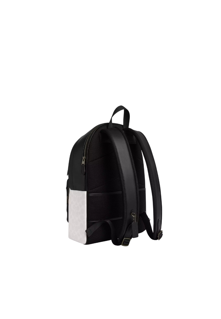 ( PREORDER ) Coach West In Signature Canvas Backpack In Chalk Black CV925