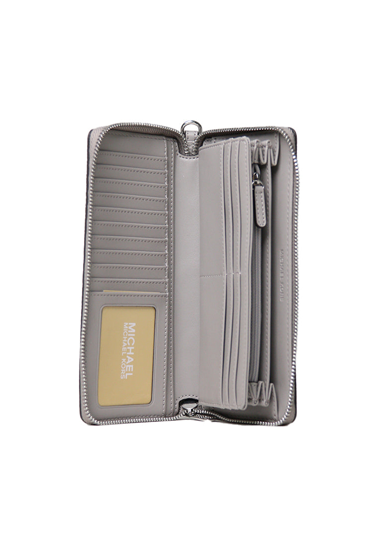 Michael Kors Large Continental Wallet Grained Leather In Pearl Grey 35F7STVE7L