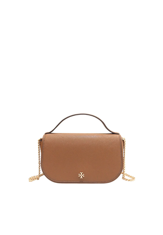 Tory Burch Emerson Crossbody Bag Saffiano In Moose 134841