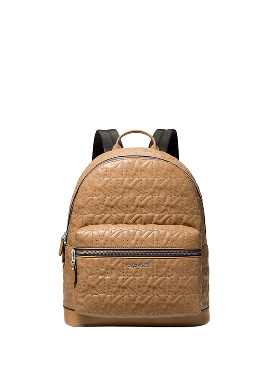 ( PREORDER ) Michael Kors Hudson Medium Logo Embossed Dome Backpack In Husk 33R6SDDB2L