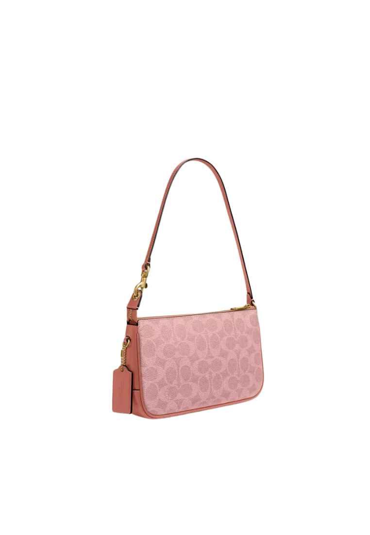 Coach Plaza Bag 22 Shoulder Bag In Signature Canvas In Melon Pink CCC42
