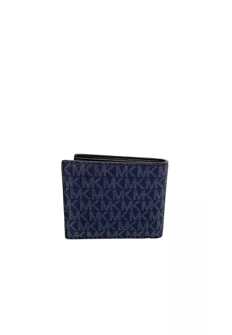 ( AS IS ) Michael Kors Cooper Billfold W Coin Pocket 36U9LCRF3B In Signature Admiral/Pale Blue