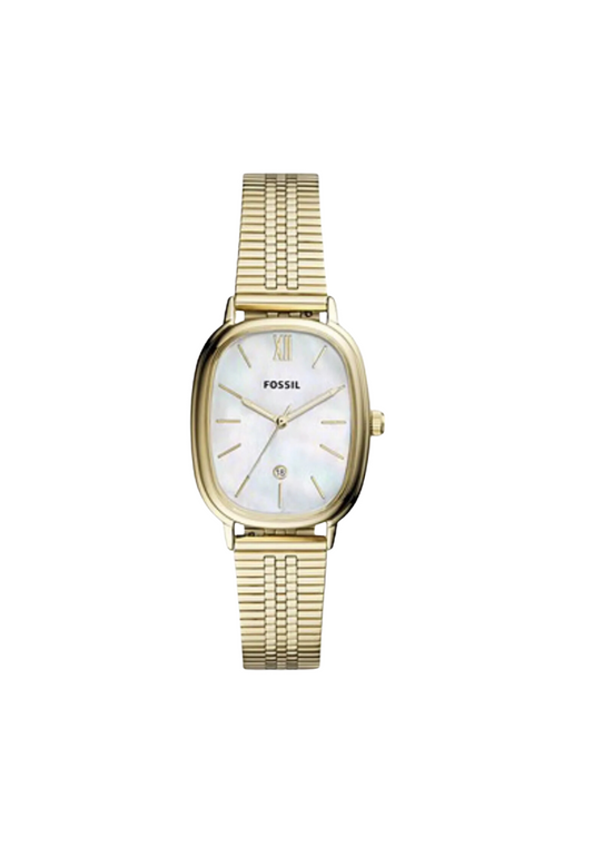 ( AS IS ) Fossil Lyla Three-Hand Date BQ3610 Gold-Tone Stainless Steel Watch