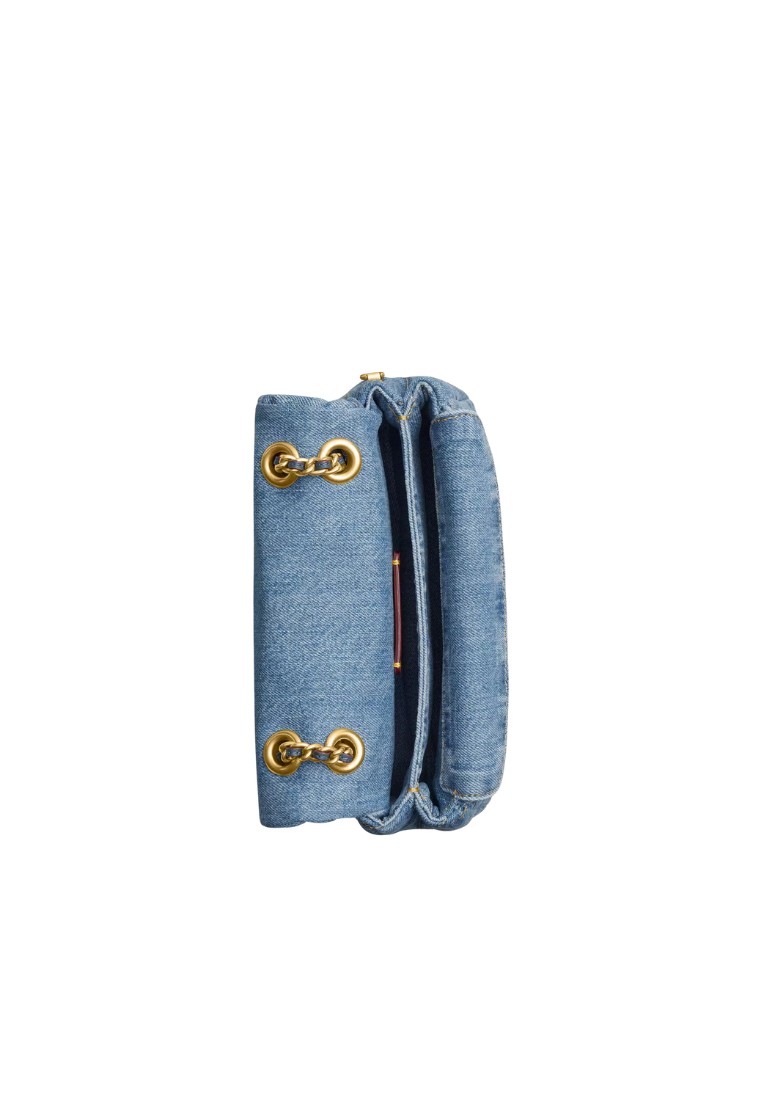 ( PREORDER ) Coach Tabby 20 With Quilting Shoulder Bag In Denim Brass Indigo CR701