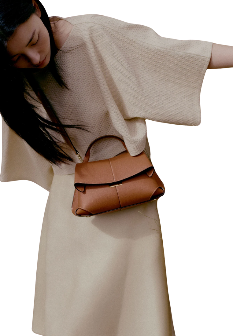 ( PREORDER ) Polene Mokki Mini Crossbody Bag In Textured Camel