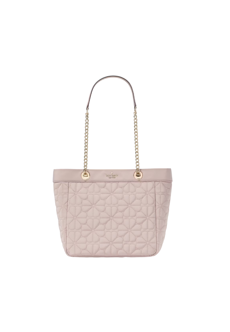 Kate Spade Spade Flower Quilted Nylon Tote Bag In Cozy Grey KK156