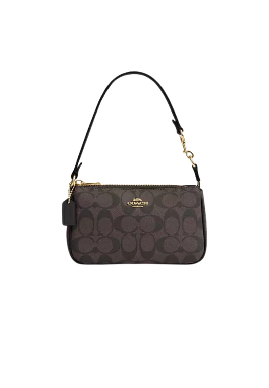 ( PREORDER ) Coach Signature Nolita 19 Satchel Bag In Brown Black C3308