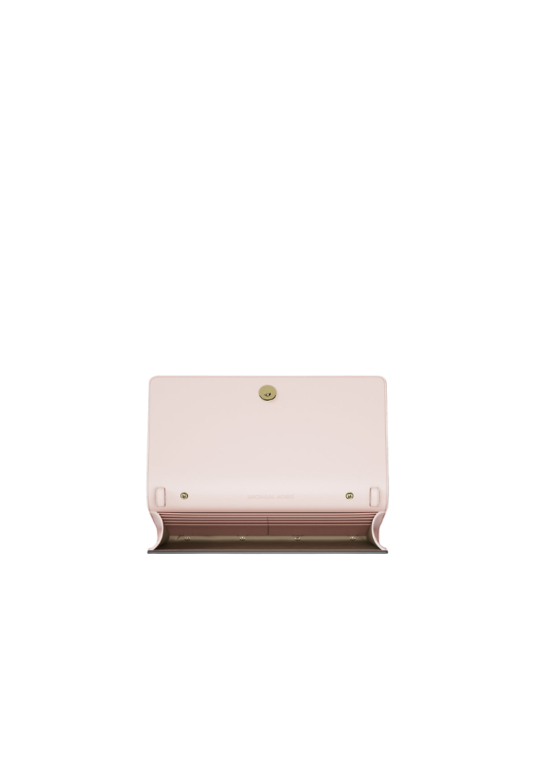 Michael Kors Carson Large Logo Debossed Wallet In Powder Blush 35R6G2ZC7V