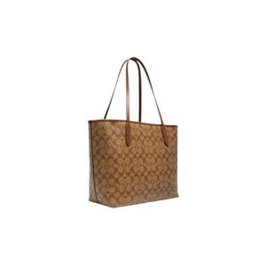 Coach Signature Canvas 5696 City Tote Bag In Khaki Saddle